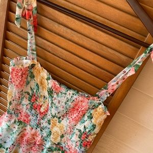 SZ 6 BETSY JOHNSON FLORAL TIERED MAXI DRESS